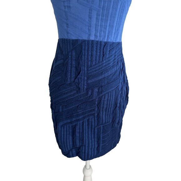 DESIGUAL Blue Colorblock Halter Dress Size Medium - Picture 4 of 10